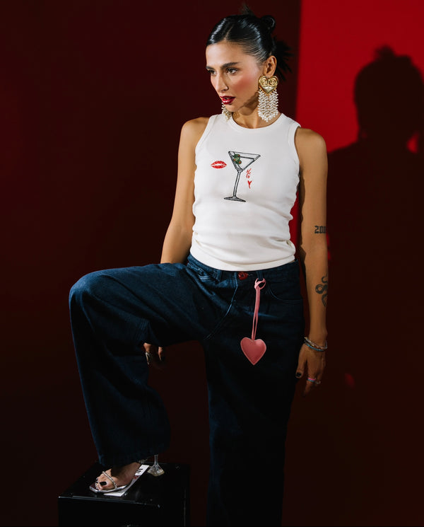 Raw Denim Wide-Leg Jeans